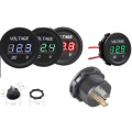 Waterproof 12V Black, Red Light, LED Lamp, Three Digital Display Voltmeter for Ship, Automobile with Ce Certification, Motorcycle